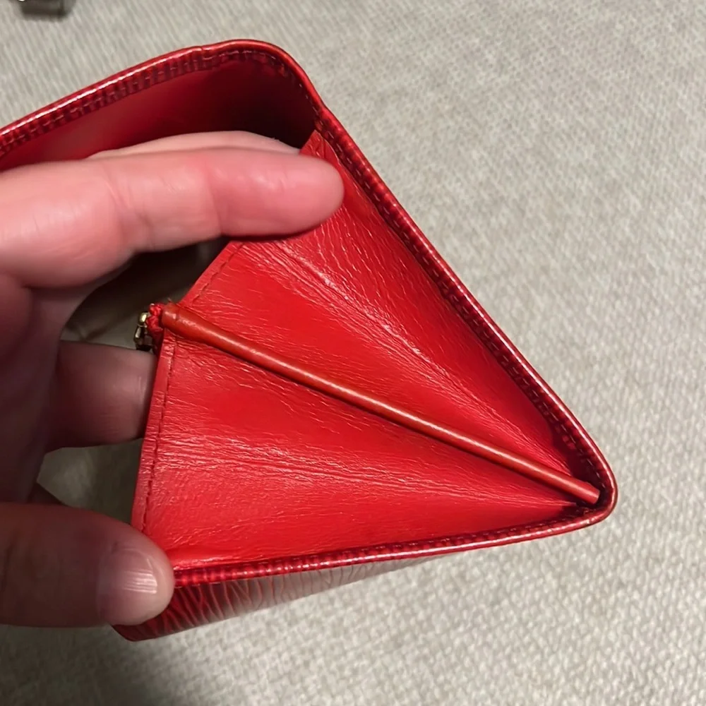 Authentic Vintage Louis Vuitton Red Epi Sarah Wallet